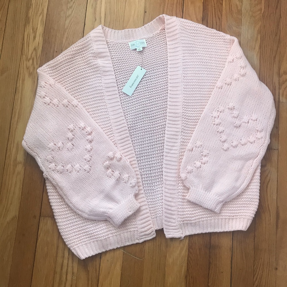 Francesca’s Jun & Ivy Bobble Heart Sweater